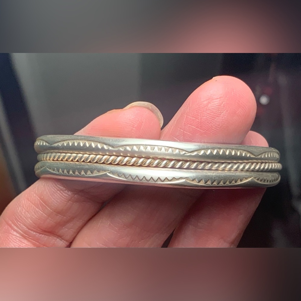 Navajo Unisex Sterling & 12k GF Cuff Bracelet